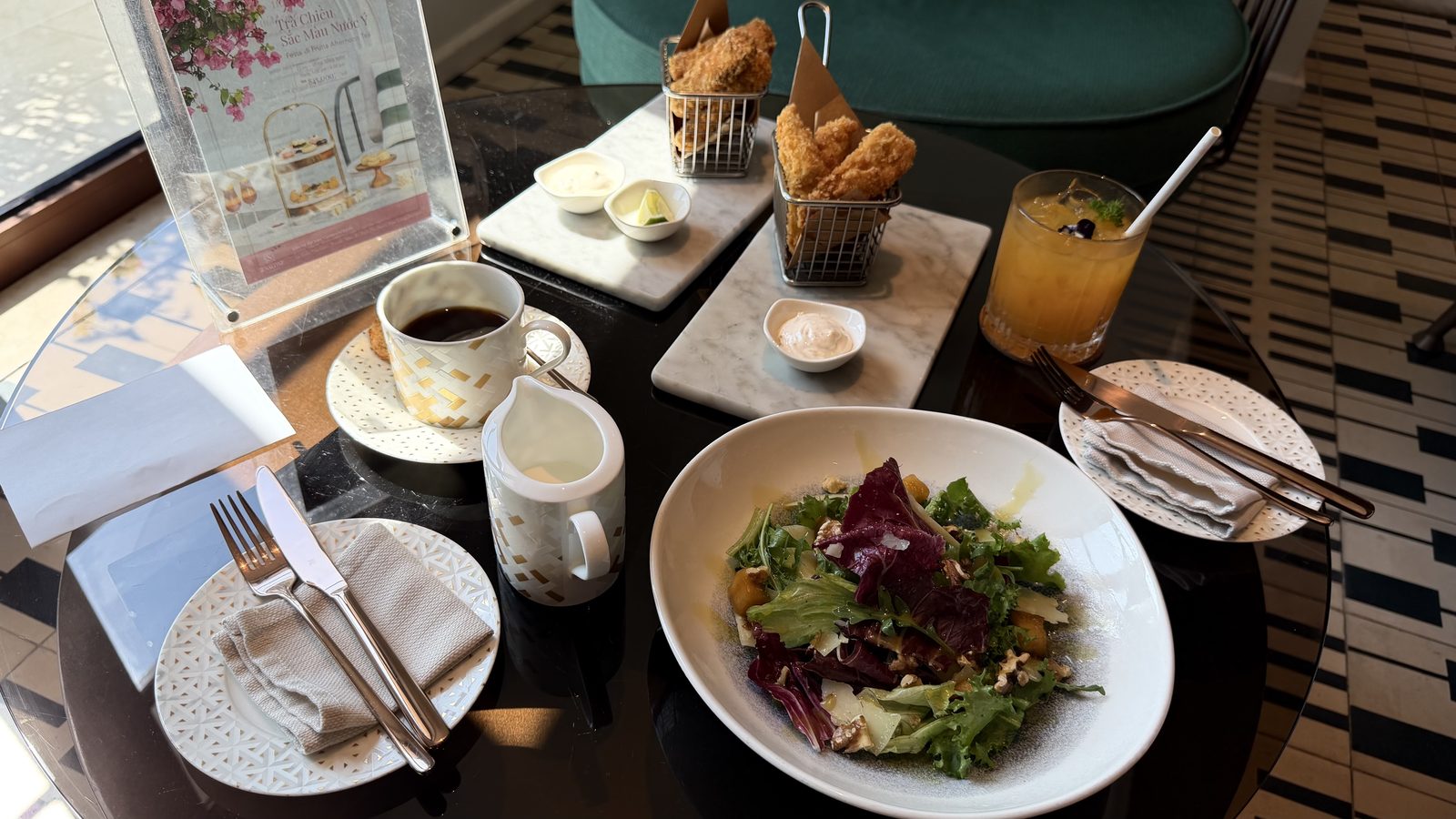 A table set for one